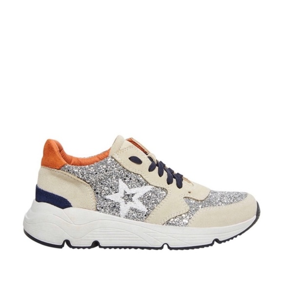 Steve Madden Price Silver Glitter Star Nude Suede Upper Sneakers Size 7.5 - Picture 7 of 7